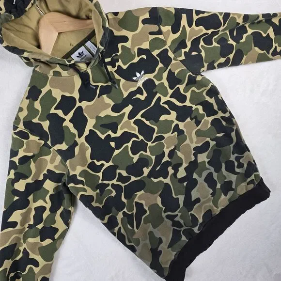 Adidas Camo Fade Hoodie Mens Size Small Trefoil Dip Dyed Grunge Hip Hop Y2K - Picture 9 of 11